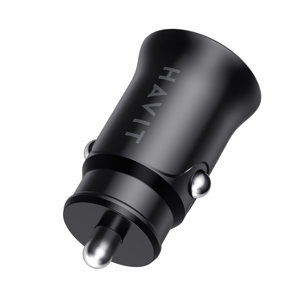 Chargeur de voiture HAVIT CC2022, 20W, 3A, 1 x USB-A - 1 x USB-C, Noir