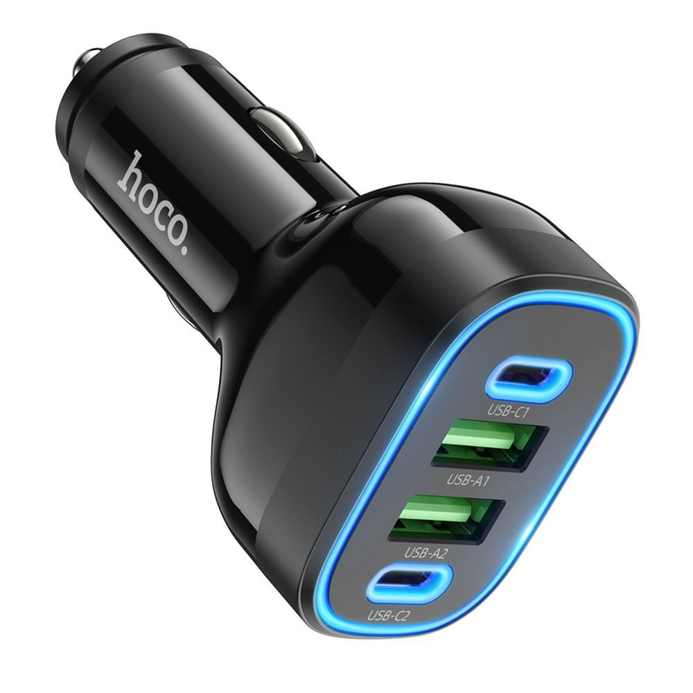 Chargeur de voiture HOCO Guide NZ11, 72W, 3A, 2 x USB-A - 2 x USB-C, noir 