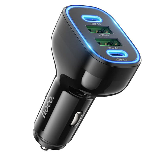 Chargeur de voiture HOCO Guide NZ11, 72W, 3A, 2 x USB-A - 2 x USB-C, noir 