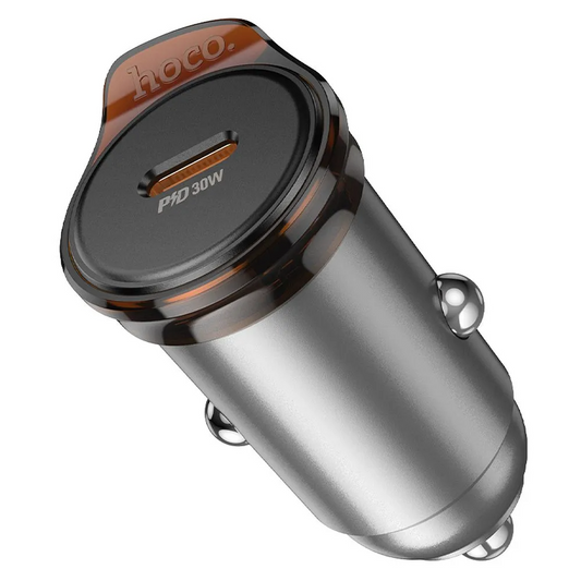 Chargeur de voiture HOCO NZ16, 30W, 3A, 1 x USB-C, Gris