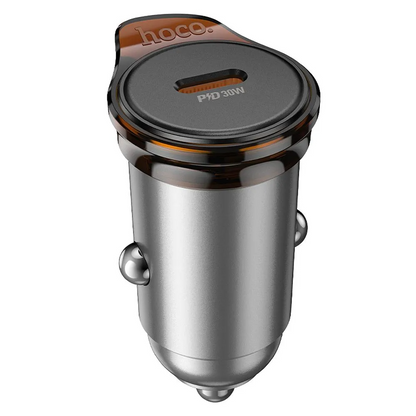 Chargeur de voiture HOCO NZ16, 30W, 3A, 1 x USB-C, Gris
