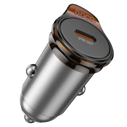 Chargeur de voiture HOCO NZ16, 30W, 3A, 1 x USB-C, Gris