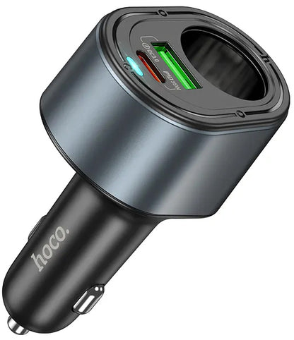 Chargeur Auto HOCO Z56, 35W, 3A, 1 x USB-A - 1 x USB-C - 1 x Extension Allume-cigare, Noir