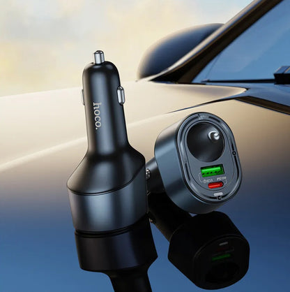 Chargeur Auto HOCO Z56, 35W, 3A, 1 x USB-A - 1 x USB-C - 1 x Extension Allume-cigare, Noir