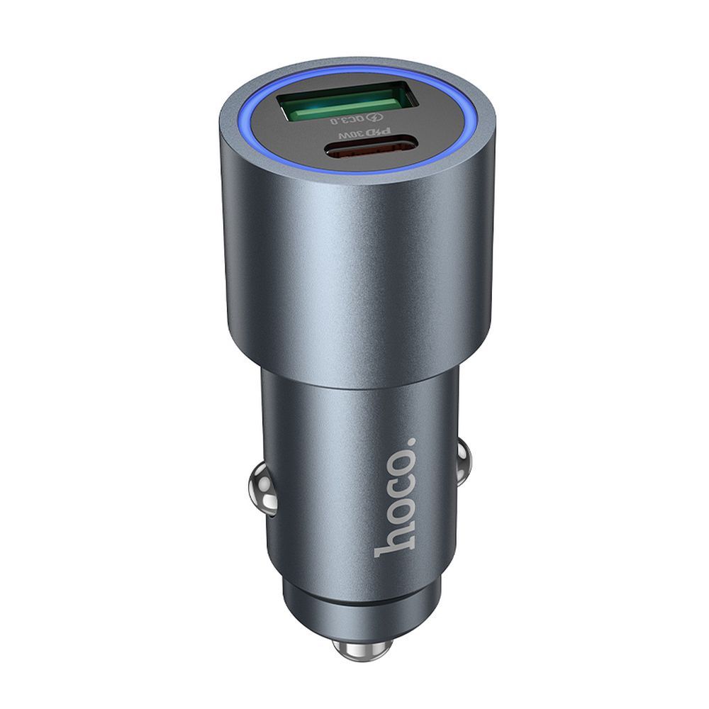 Chargeur de voiture HOCO Z60, 48W, 3A, 1 x USB-A - 1 x USB-C, Noir