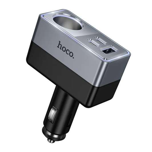 Chargeur Auto HOCO Z65A, 165W, 3A, 1 x Extension Allume-cigare - 1 x USB-A - 2 x USB-C, Noir