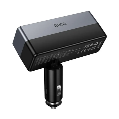 Chargeur Auto HOCO Z65B, 240W, 1 x USB-A - 1 x USB-C - 2 x Extension Allume-cigare, Noir