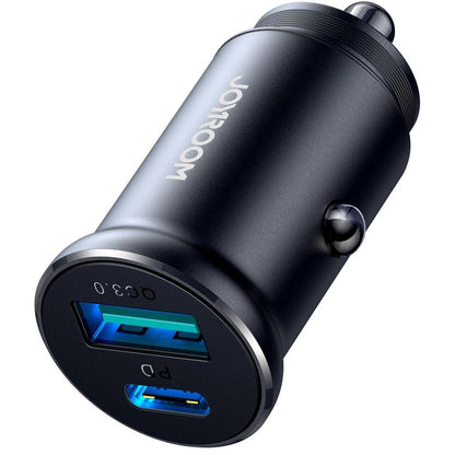 Joyroom JR-CCN05 Car Charger, 30W, 3A, 1 x USB-A - 1 x USB-C, Black