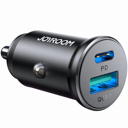 Joyroom JR-CCN05 Car Charger, 30W, 3A, 1 x USB-A - 1 x USB-C, Black