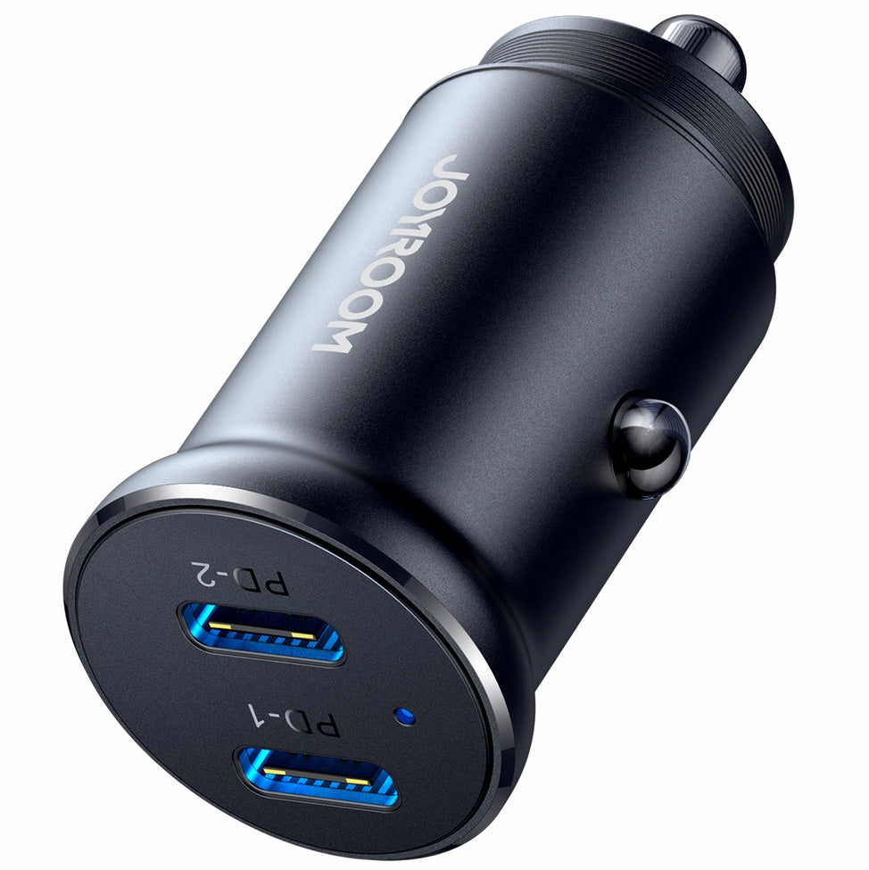 Joyroom JR-CCN06 Car Charger, 30W, 3A, 2 x USB-C, Black