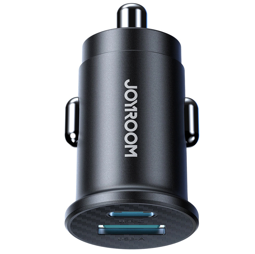 Chargeur de voiture Joyroom JR-CCN16 Mini, 12W, 2.4A, 1 x USB-A - 1 x USB-C, Noir