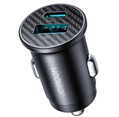 Chargeur de voiture Joyroom JR-CCN16 Mini, 12W, 2.4A, 1 x USB-A - 1 x USB-C, Noir