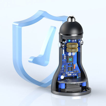 Chargeur de voiture McDodo CC-5670 Display, 95W, 5A, 1 x USB-A - 1 x USB-C, Noir