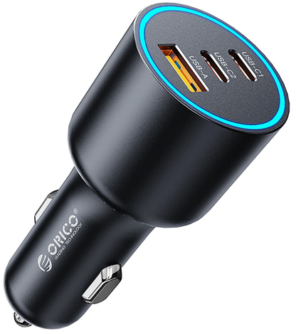 Chargeur Auto Orico HyperDrive, 165W, 5A, 1 x USB-A - 2 x USB-C, Noir