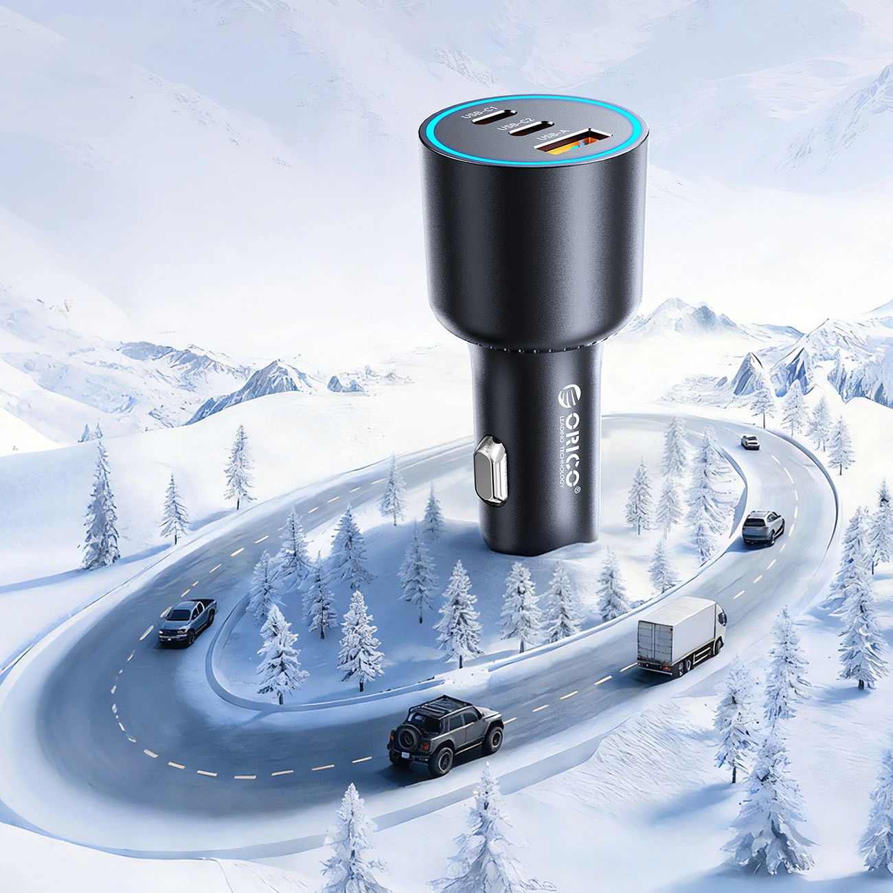 Chargeur Auto Orico HyperDrive, 165W, 5A, 1 x USB-A - 2 x USB-C, Noir