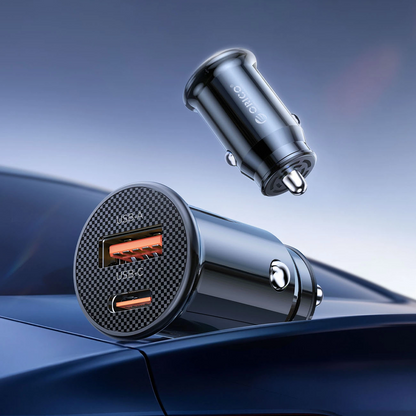 Chargeur Auto Orico PowerMini, 30W, 3A, 1 x USB-A - 1 x USB-C, Noir