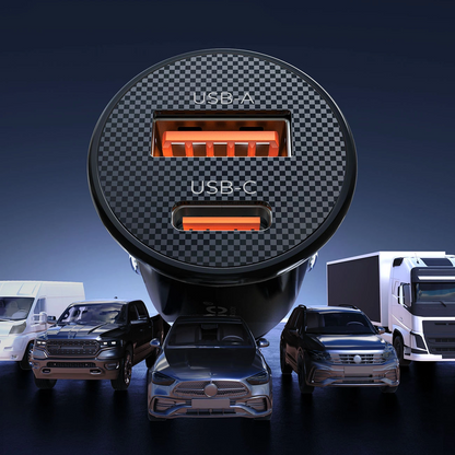 Chargeur Auto Orico PowerMini, 30W, 3A, 1 x USB-A - 1 x USB-C, Noir