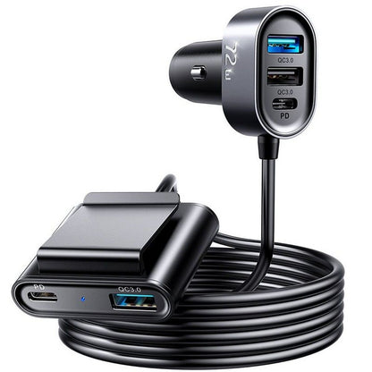 Joyroom JR-CL05 Car Charger, 72W, 3A, 2 x USB-C - 3 x USB-A, Black