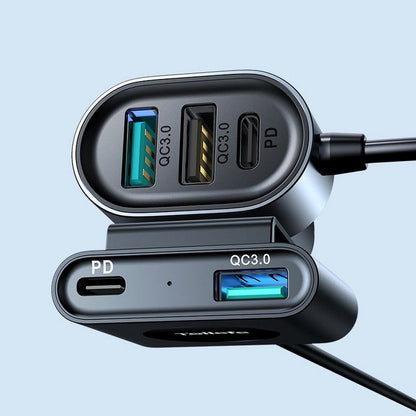 Joyroom JR-CL05 Car Charger, 72W, 3A, 2 x USB-C - 3 x USB-A, Black
