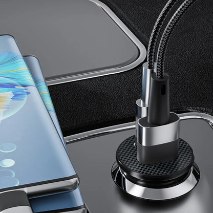 Techsuit C4 MiniFuseX Car Charger, 20W, 3A, 1 x USB-A - 1 x USB-C, Black