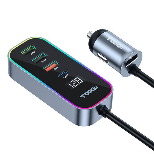 Chargeur de voiture Toocki 4A+1C, 105W, 3A, 1 x USB-C - 4 x USB-A, Noir TCC4A 1C-XC0G TCC4A 1C-XC0G 