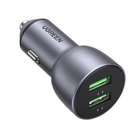 Chargeur de voiture UGREEN CD213, 36W, 3A, 2 x USB-A, Gris 