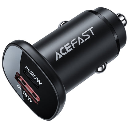 Chargeur Auto Acefast B1, 38W, 3A, 1 x USB-A - 1 x USB-C, Noir