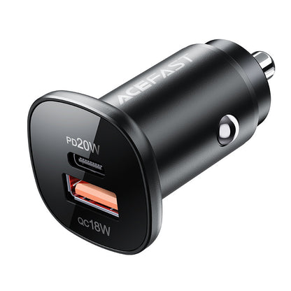 Chargeur Auto Acefast B1, 38W, 3A, 1 x USB-A - 1 x USB-C, Noir