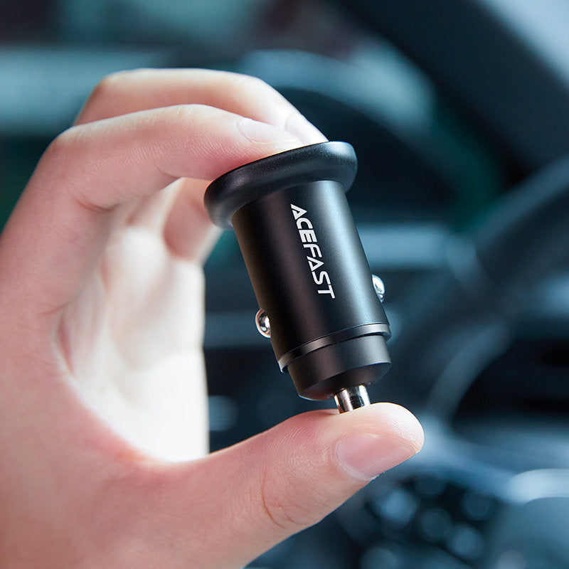 Chargeur Auto Acefast B1, 38W, 3A, 1 x USB-A - 1 x USB-C, Noir