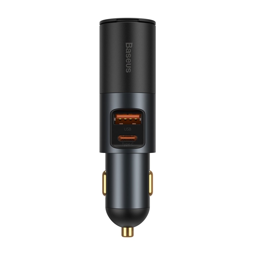 Chargeur de voiture Baseus Share Together, 120W, 3A, 1 x extension allume-cigare - 1 x USB-A - 1 x USB-C, Gris CCBT-C0G CCBT-C0G 