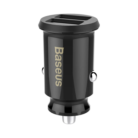 Chargeur de voiture Baseus Grain, 10W, 2.4A, 2 x USB-A, Noir CCALL-ML01