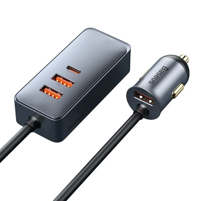 Baseus Chargeur de voiture Share Together, 120W, 3A, 3 x USB-A - 1 x USB-C, Gris CCBT-B0G