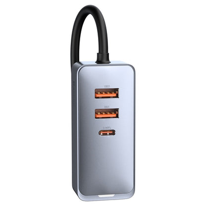 Baseus Chargeur de voiture Share Together, 120W, 3A, 3 x USB-A - 1 x USB-C, Gris CCBT-B0G