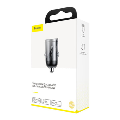 Baseus Star Mini Car Charger, 30W, 3A, 1 x USB-A, Gray VCHX-A0G