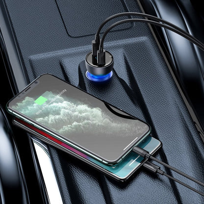 Baseus Chargeur de voiture, 63W, 5A, 1 x USB-A - 1 x USB-C, Argent CCKX-C0A CCKX-C0A