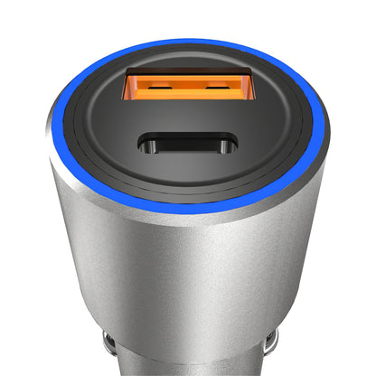Chargeur Auto USB Dudao R4PQ, 1 X USB - 1 X USB Type-C, 22,5 W, Charge Rapide - Power Delivery, Gris