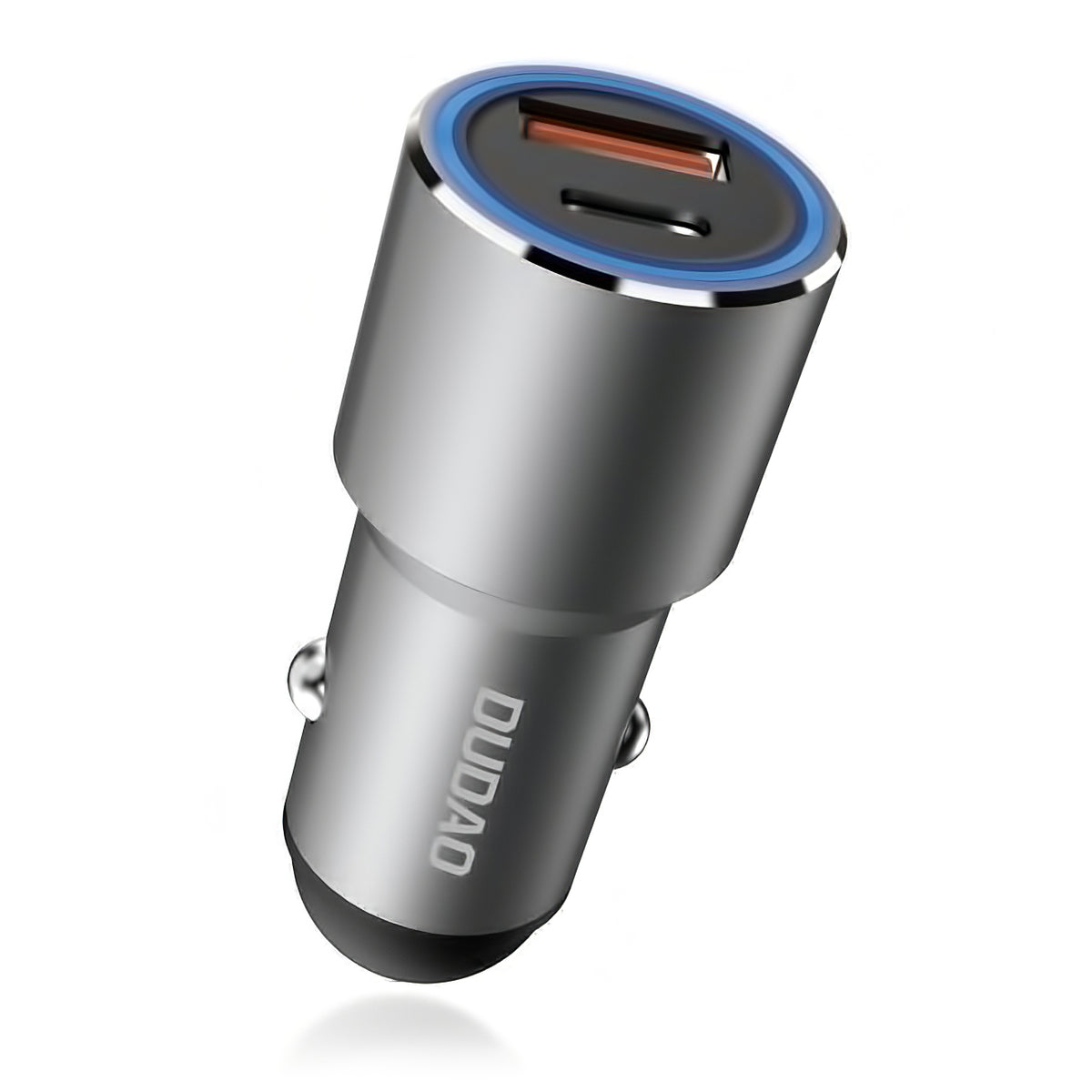 Chargeur Auto USB Dudao R4PQ, 1 X USB - 1 X USB Type-C, 22,5 W, Charge Rapide - Power Delivery, Gris