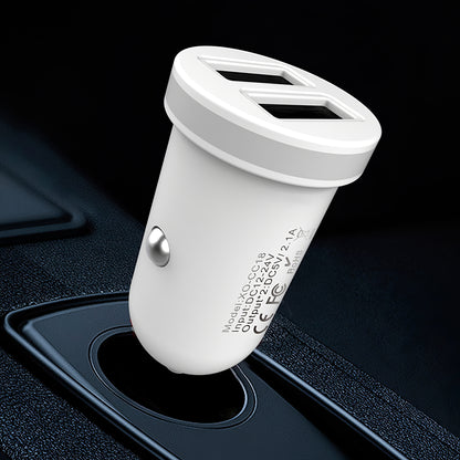 XO Design CC-18 Car Charger, 10.5W, 2.1A, 2 x USB-A, White