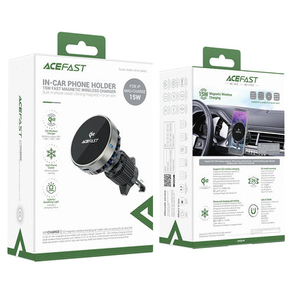 Chargeur Auto Sans Fil Acefast D40, 15W, 1.67A, Gris