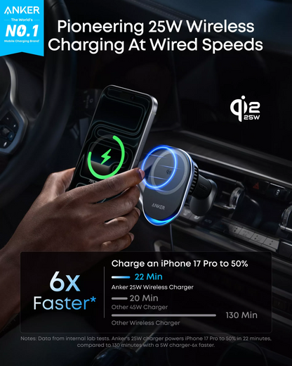 Chargeur Auto Sans Fil Anker Prime MagGo AirCool, 25W, Noir B2933H11