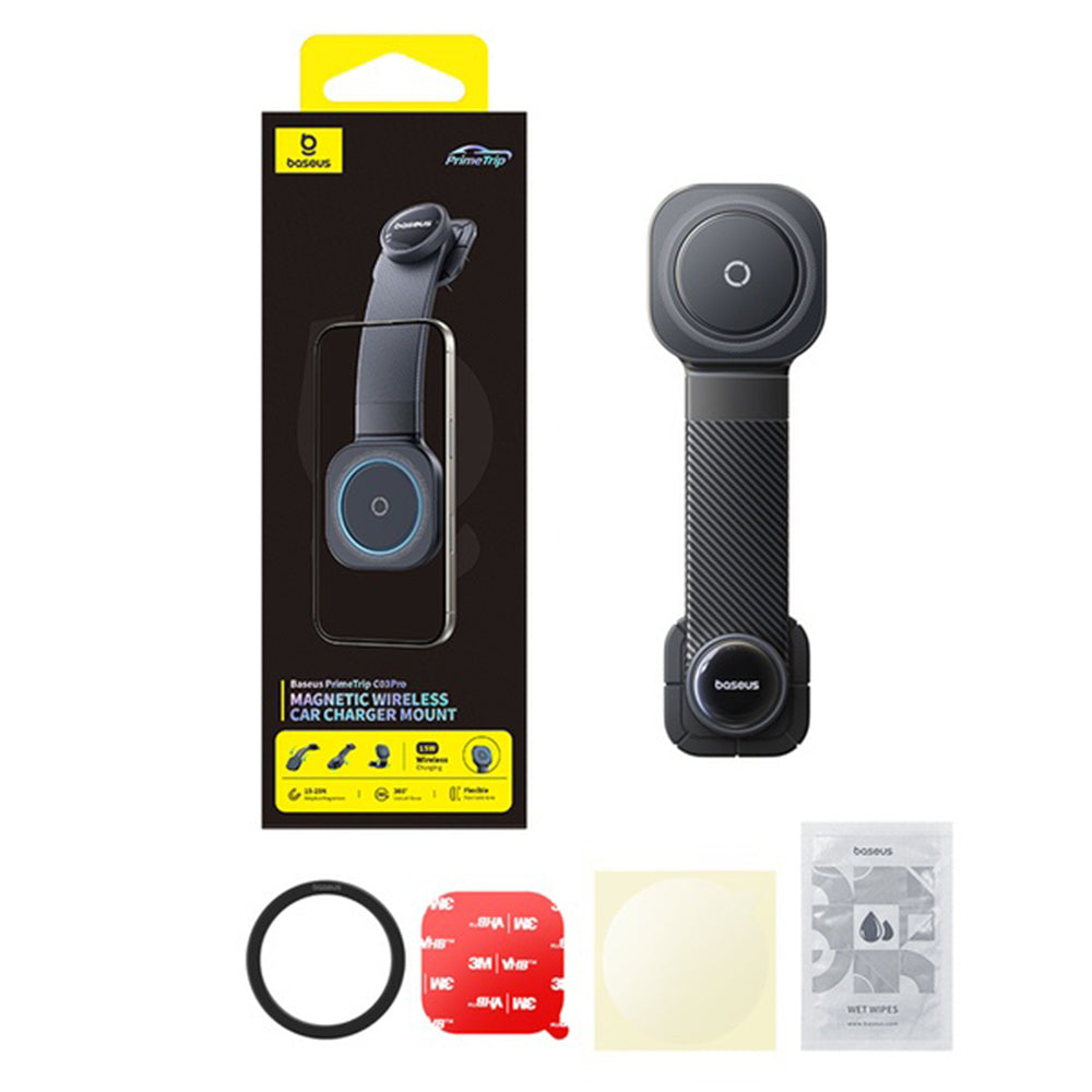 Chargeur Auto Sans Fil Baseus PrimeTrip C03 Pro, 15W, 1.67A, Noir C0013701
