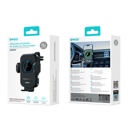 Chargeur Auto Sans Fil BWOO ZJ137, 15W, 1.67A, Noir
