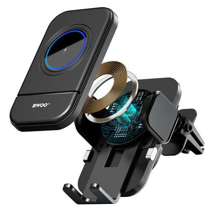 Chargeur Auto Sans Fil BWOO ZJ137, 15W, 1.67A, Noir