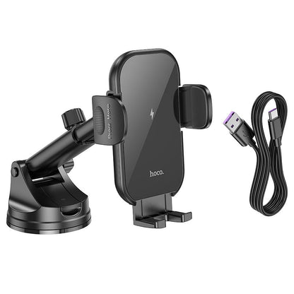 Chargeur voiture sans fil HOCO HW5, 15W, 1.67A, Noir 