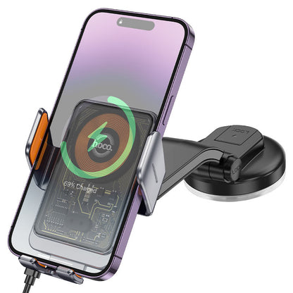 Chargeur Auto Sans Fil HOCO HW8, 15W, 1.67A, Noir