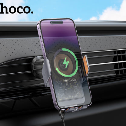 Chargeur Auto Sans Fil HOCO HW7, 15W, 1.67A, Noir
