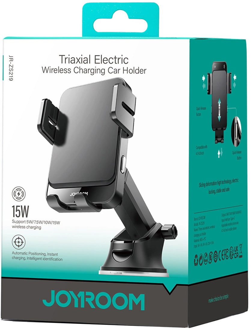 Chargeur Auto Sans Fil Joyroom JR-ZS219, 15W, 1.67A, Noir