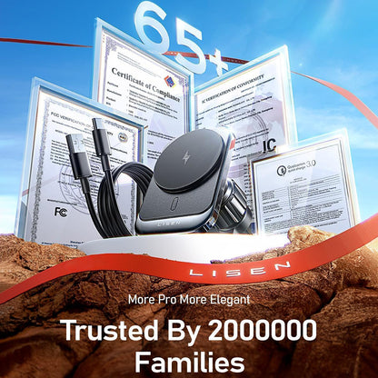 Lisen Wireless Car Charger, 15W, 1.67A, Black YL0223070009