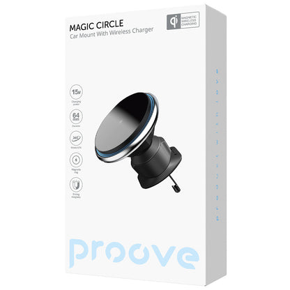 Proove Magic Circle Wireless Car Charger, 15W, 1.67A, Silver WHMC15020006