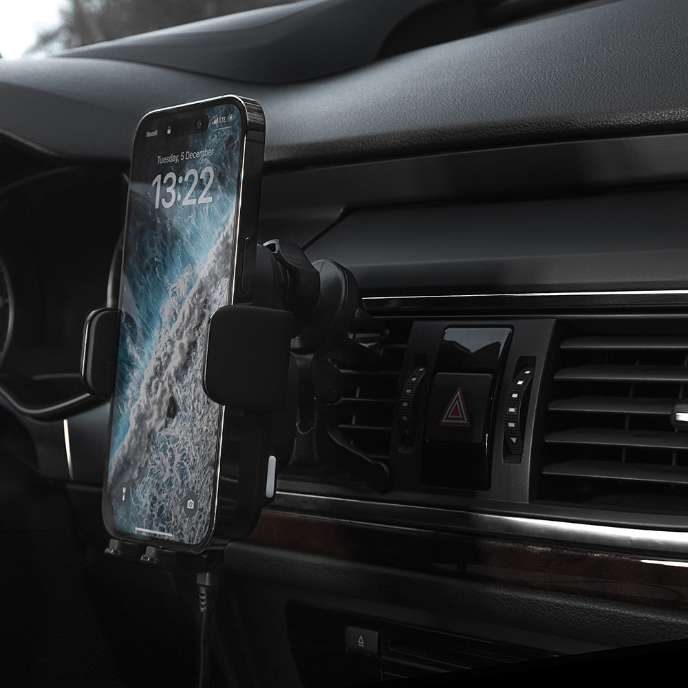 Chargeur Auto Sans Fil Proove Triple Clamp, 15W, 1.67A, Noir WHTC15010001